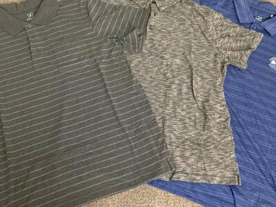 Three Mens Golf Shirts Sz Large