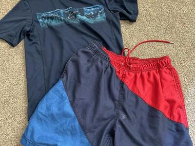 Swim Shirt And Shorts Trunks Size Medium