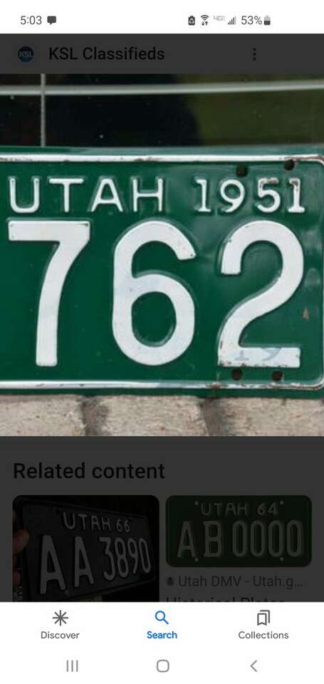WANTED 1950s-1960s vintage Utah MOTORCYCLE license