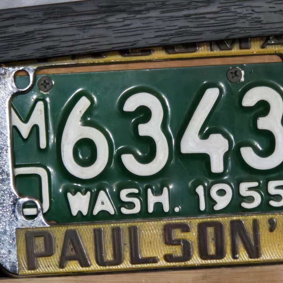 vintage METAL antique motorcycle license plate fra