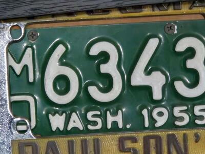 vintage METAL antique motorcycle license plate fra