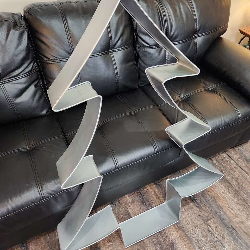 48" Silver Metal Christmas Tree Cookie Cutter Decoration Giant Large Wall Decor