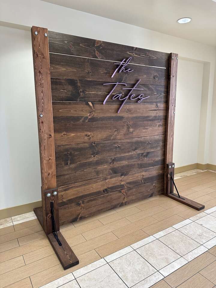 Wooden Wall Backdrop Rental