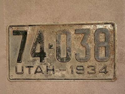 1934 Utah license plate
