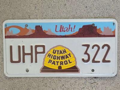 Utah Highway Patrol license plate