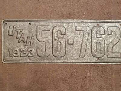 1923 Utah license plate