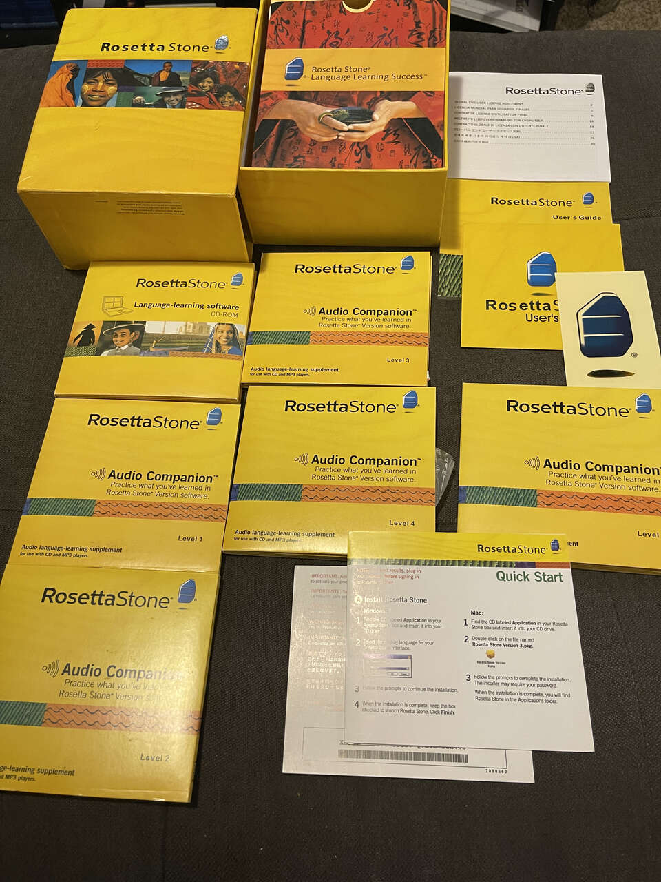 Rosetta Stone Italian level 1-5. near complete. missing headphones.