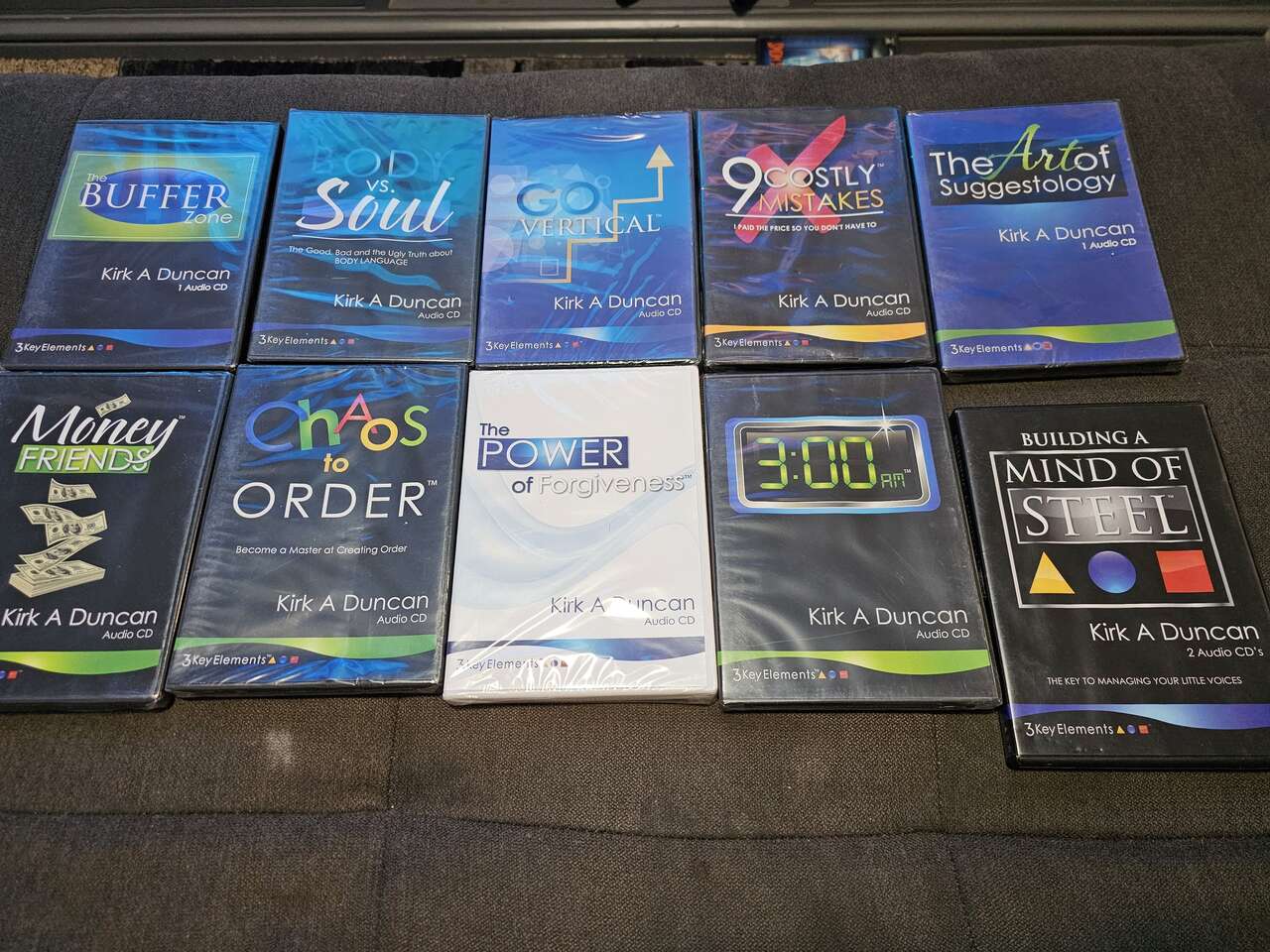 lot of 10 kirk a duncan 3 key elements dvds. new