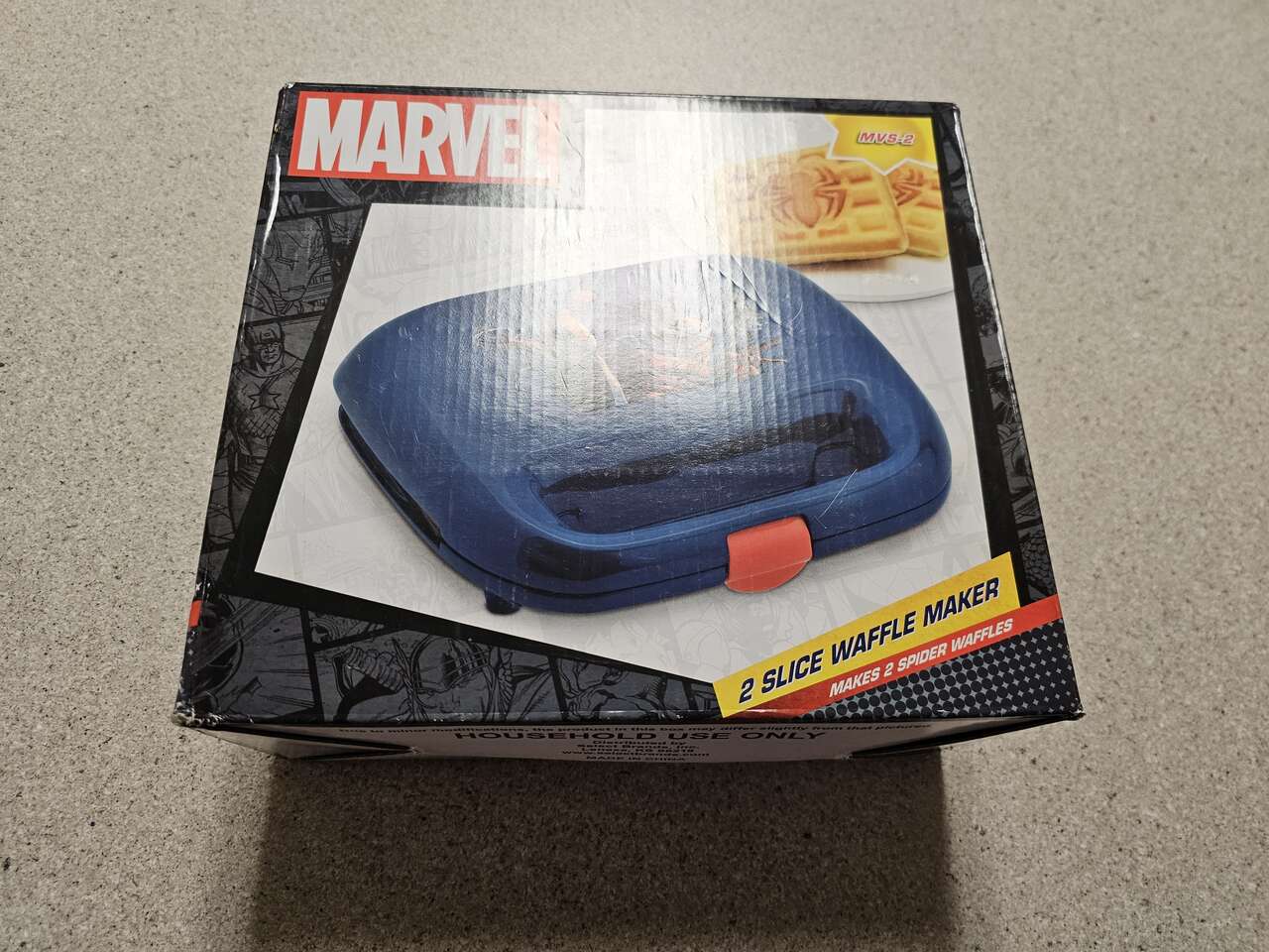 Spider-Man Electric . 2 Slice Waffle Maker Marvel Comics Brand New