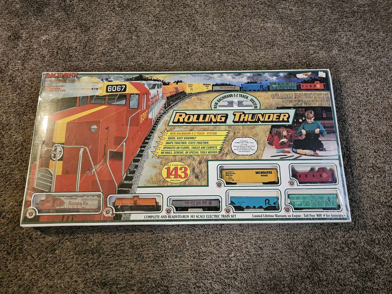 Vintage Bachmann ROLLING THUNDER HO Scale Train Set New In Box Item #00603