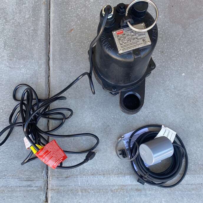 Dayton 3BB88 Sewage Ejector Pump 1/2 HP