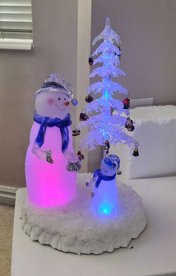 Acrylic Snowman with changing colors
