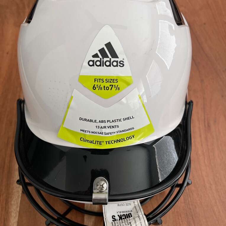 Adidas Triple Stripe Batting Helmet 6 5/8 to 7 5/8