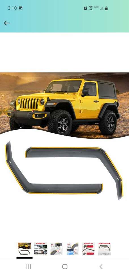 Window Visors for Jeep Wrangler JL 2018 - 2023 2-D