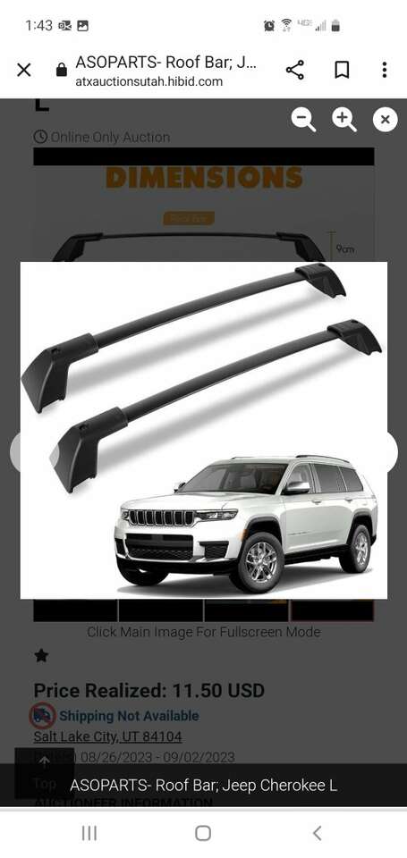 Roof Rack Cross Bars for Jeep Grand Cherokee L