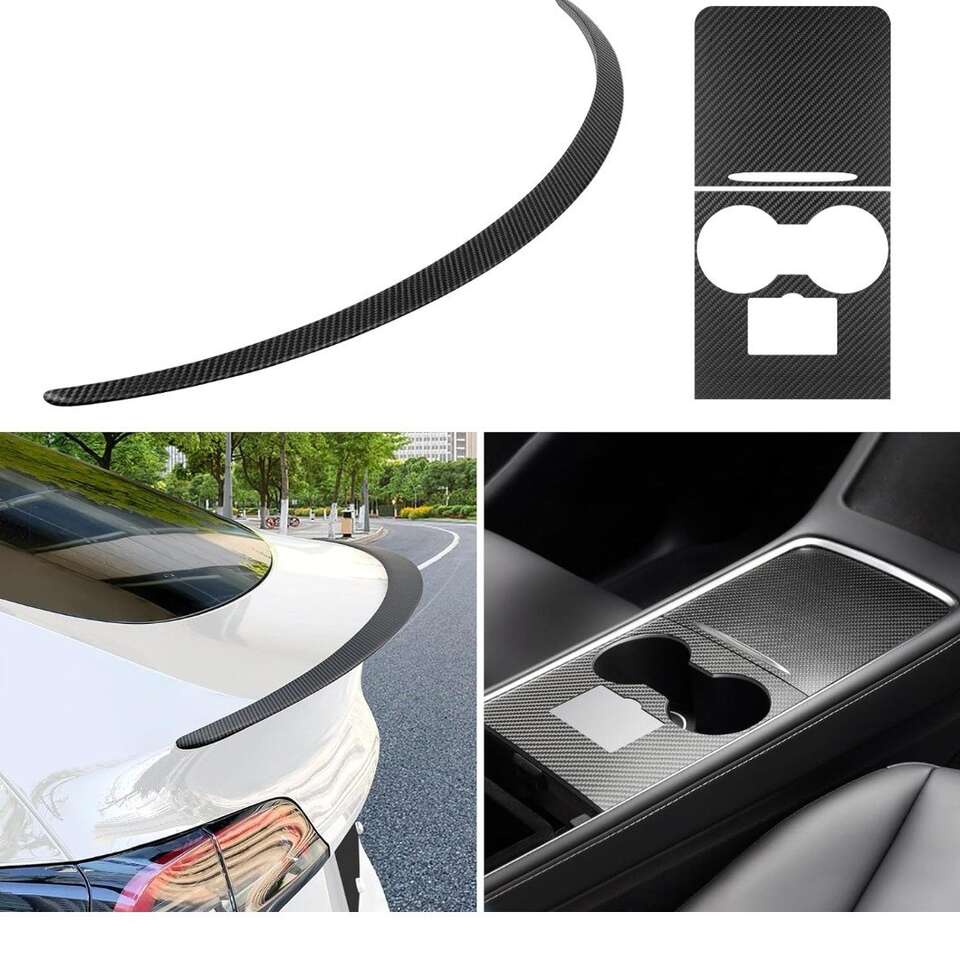 Tesla Model Y Spoiler and Center Console Wrap