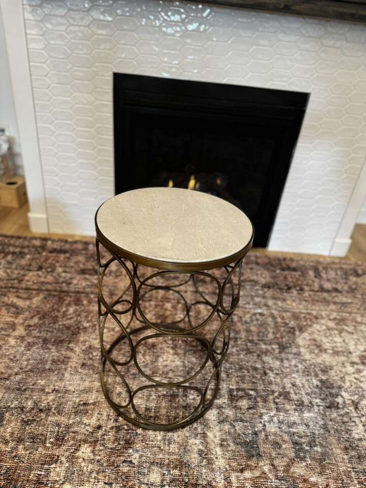 Alice Lane - Marble and Iron Round Side table