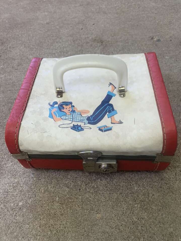 Vtg 1960s Hard Shell Childs Luggage
