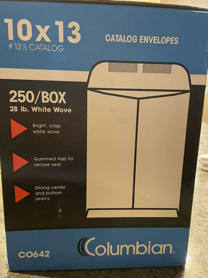 Columbian 13 1/2 Catalog 28 Lb White Envelopes 250