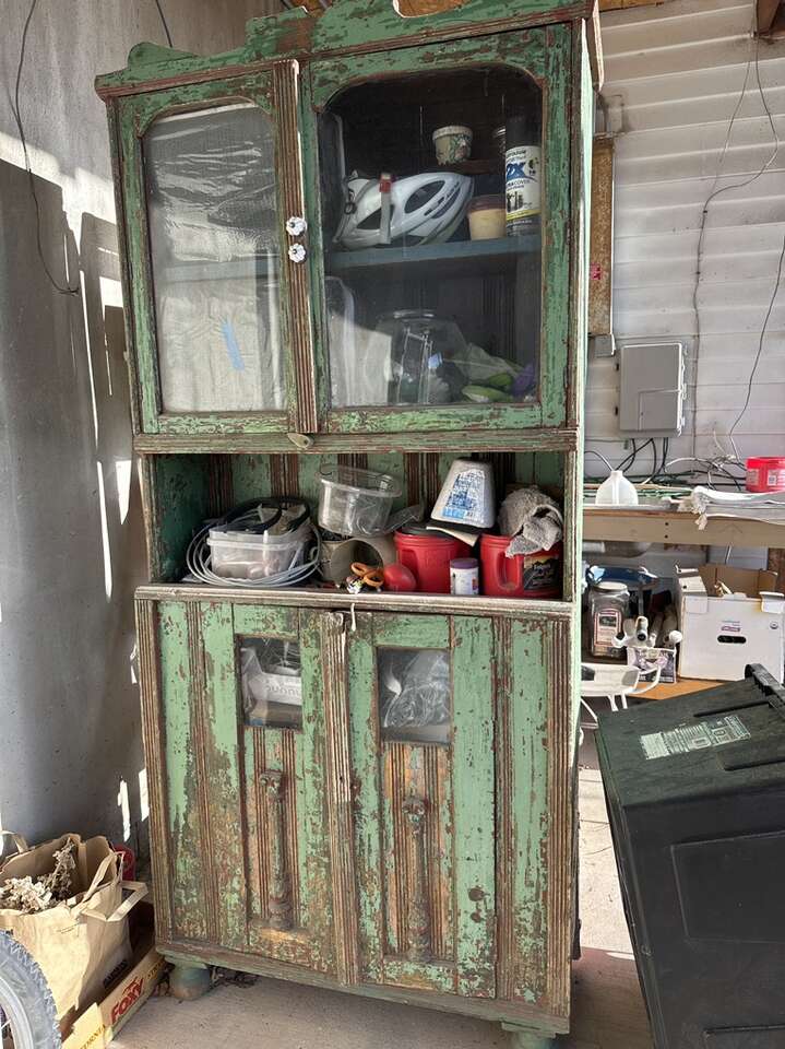 Rustic Green Hutch