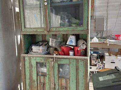 Rustic Green Hutch