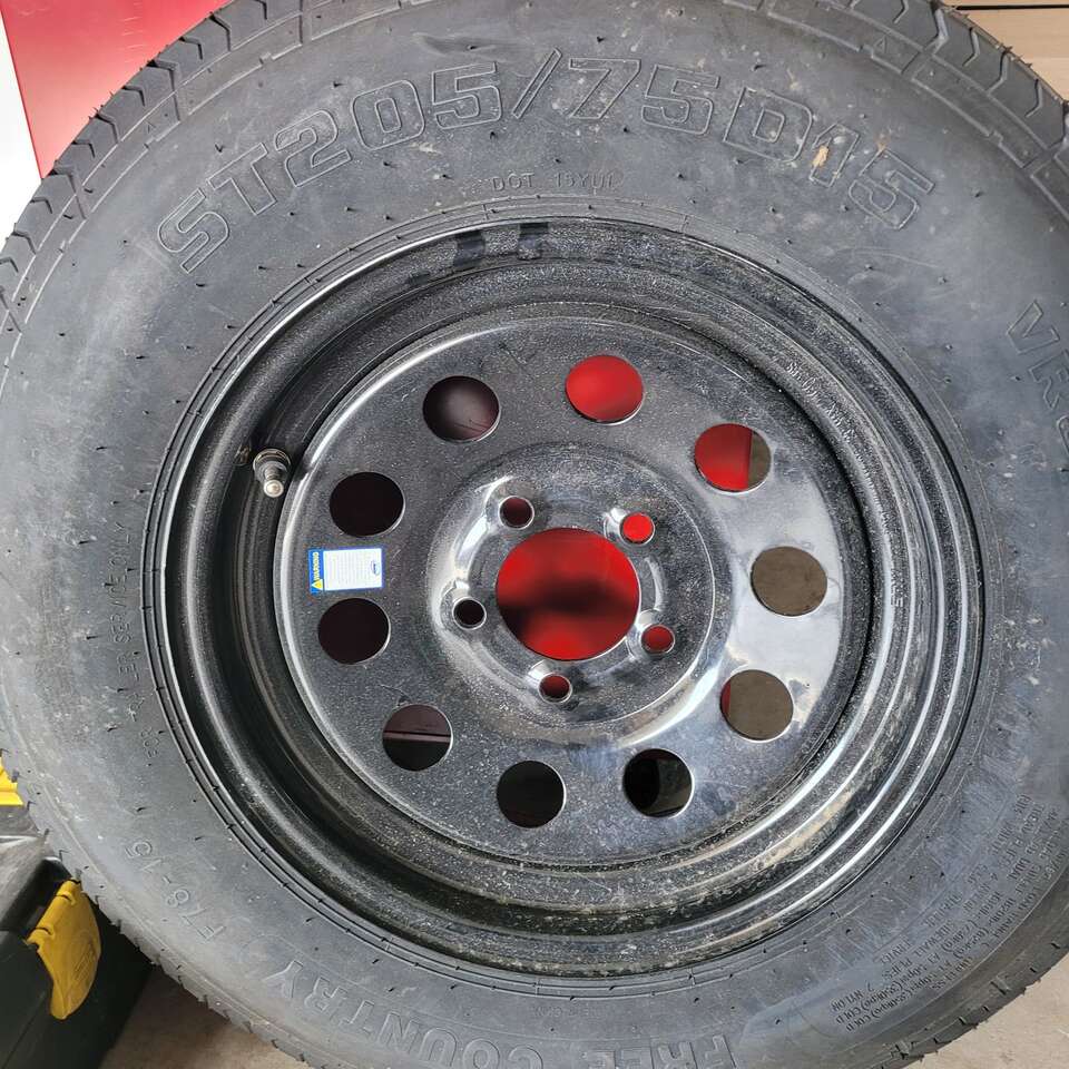 New trailer rim and tire ST205/75D15 5x4.5 5 x 4.5