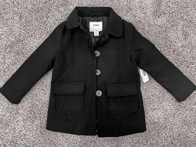 BRAND NEW Girls 4T Black Old Navy Pea Coat