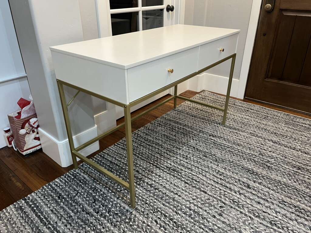 White and Gold Desk/vanity Furniture