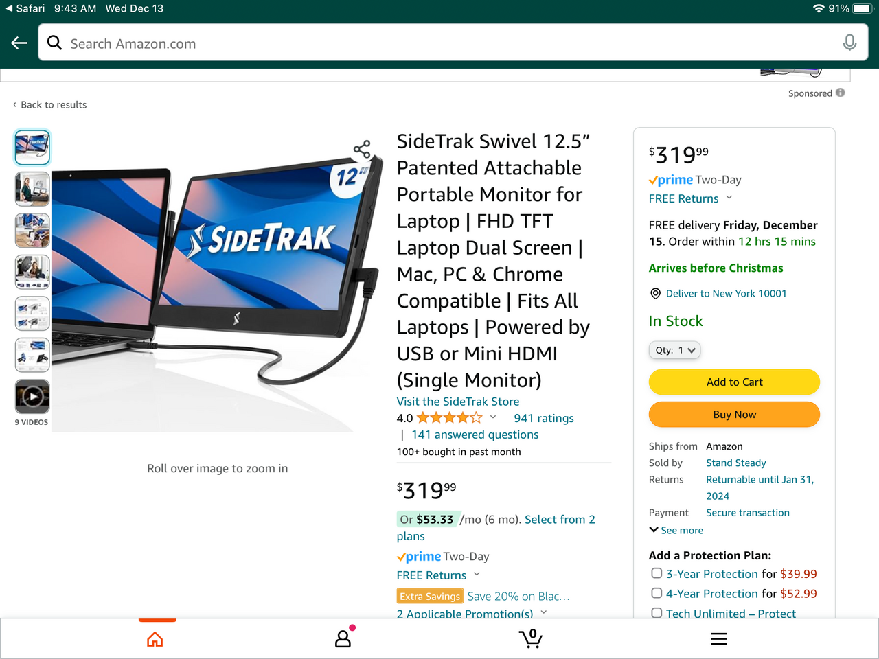 NIB Sidetrack monitor extender/split screen