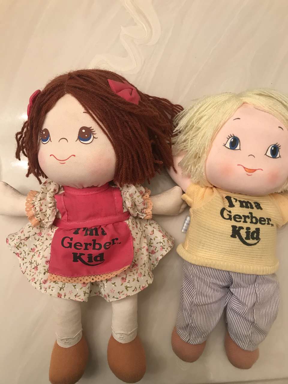 Vintage 1980s I'm A Gerber Kid Doll 12 inches Atlanta Novelty Boy Girl Red Blonde Hair