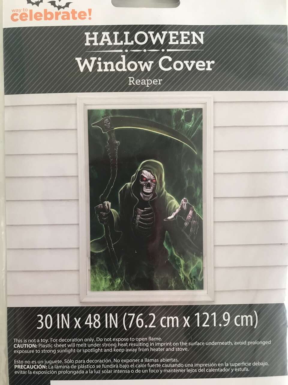 Lot 4 Grim Reaper Window Door Cover 30" x 48" Decor Haunted House Halloween NIP graveyard