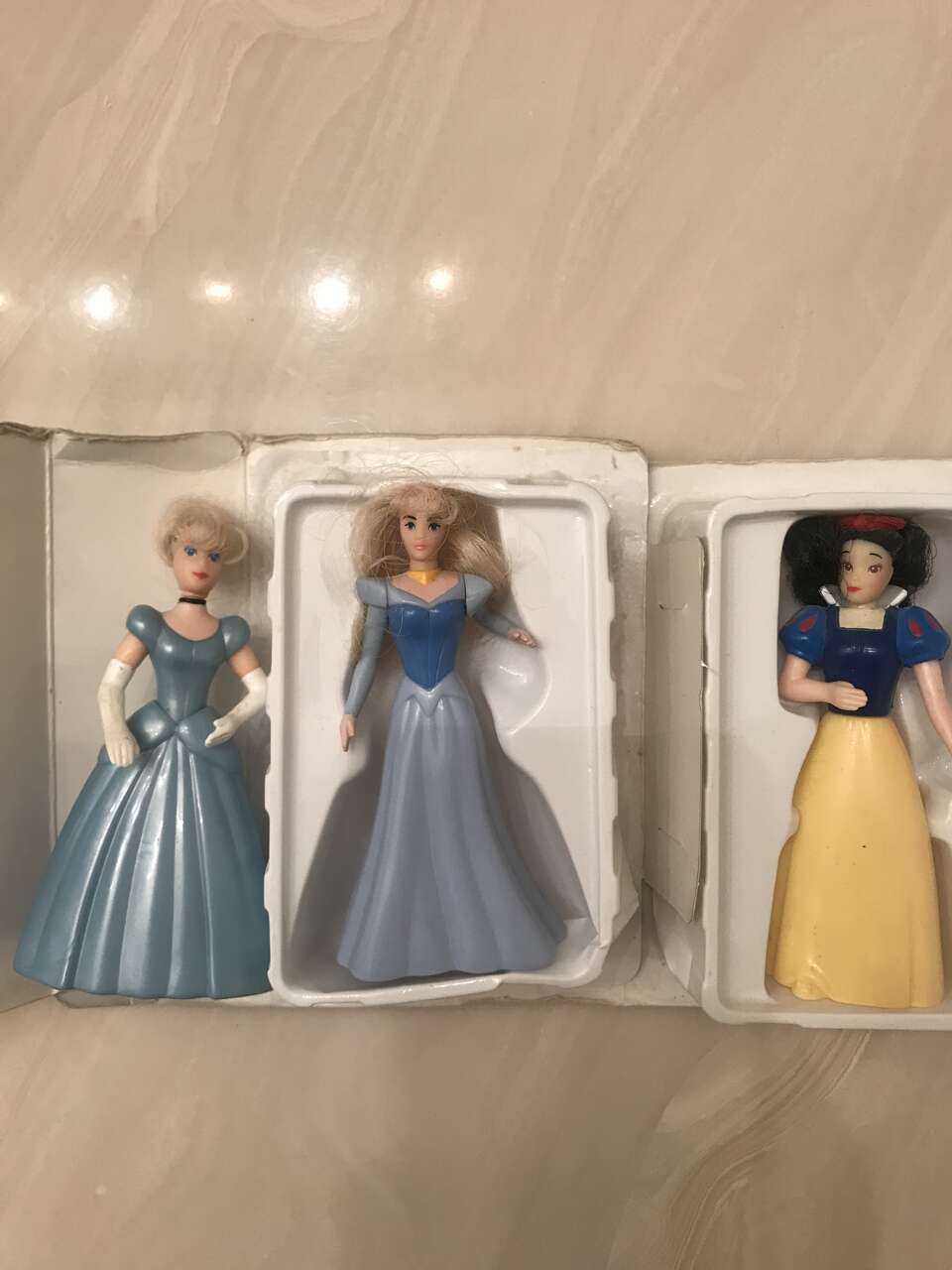 Lot of 3 Cinderella Snow White McDonald's Happy Meal Toy Disney VHS Masterpiece collection doll