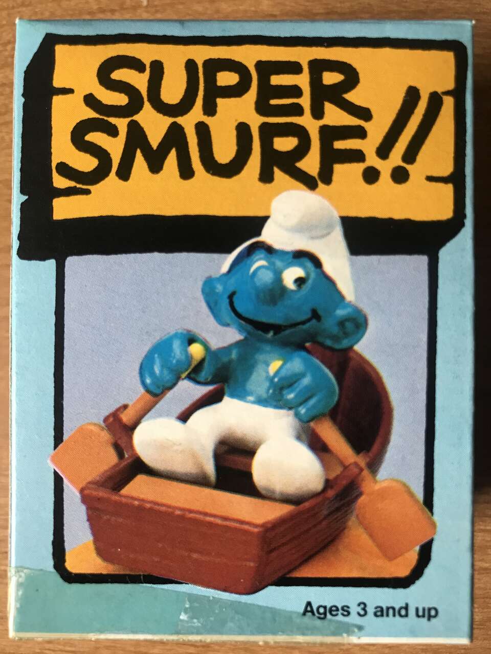 Vintage Super Smurf Rowboat 6729 Smurfs Figure PVC Figure Schleich