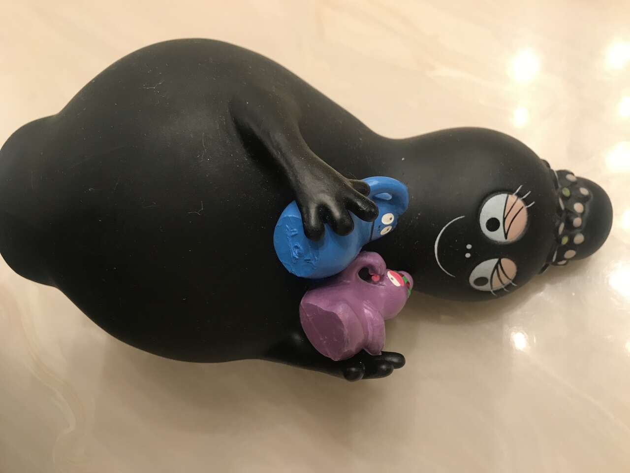Annette Tyson & Talus taylor 9" Black BARBAPAPA Squeeze Toy Doll figure Shelcore plus two dolls figurines