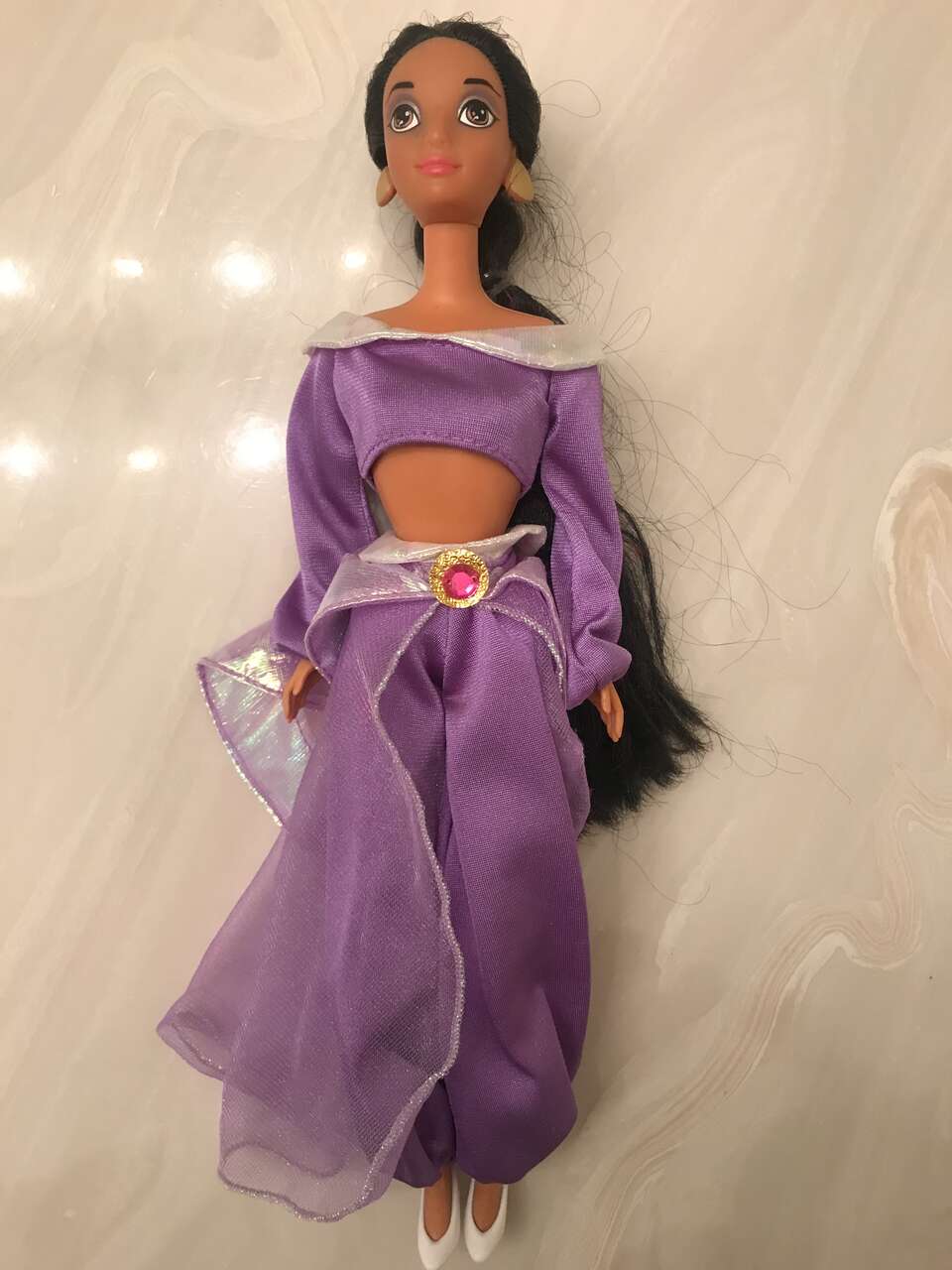 Disney Mattel Jasmine Barbie Doll w/ Outfit 1966 Twist N Turn Snap Legs shoes figure