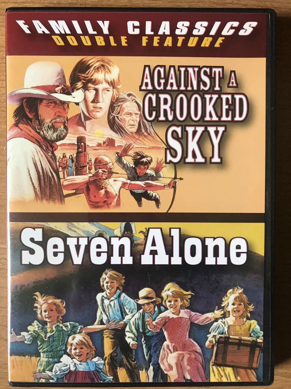 Family Classics Double Feature: Against a Crooked Sky and Seven Alone DVD 2007 movie Indians Cowboy MINT
