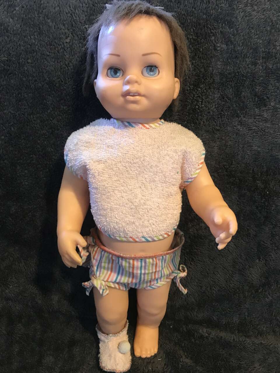 Chatty Cathy Baby Doll Pull String Brunette rooted hair Original outfit 1960 figure