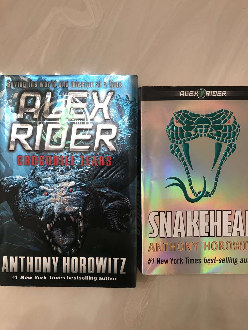Lot of 2 Alex Rider Series : Crocodile Tears by Anthony Horowitz 2009 Hardcover dust jacket Snakehead paperback novels