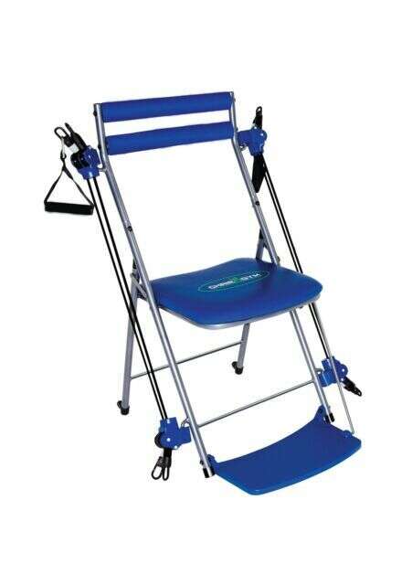 Chair Gym Seated Workout With Resistant Pulleys and Twister Seat Blue