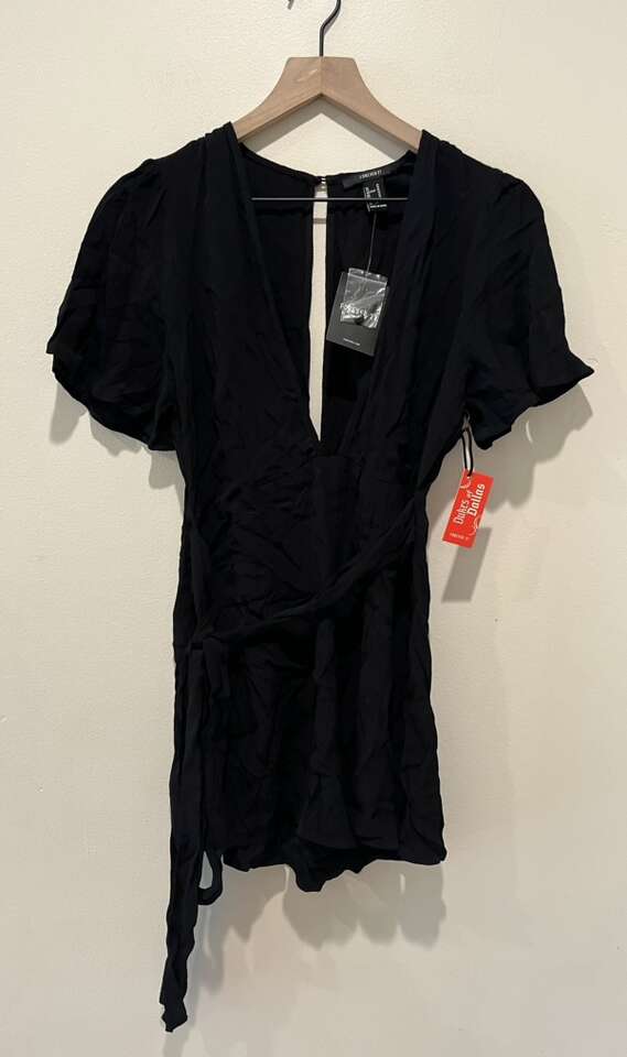 Forever 21 NWT Dukes of Dallas Plunge Black Romper