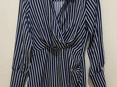 Aqua Brand Navy Blue Blouse Dress Size Medium