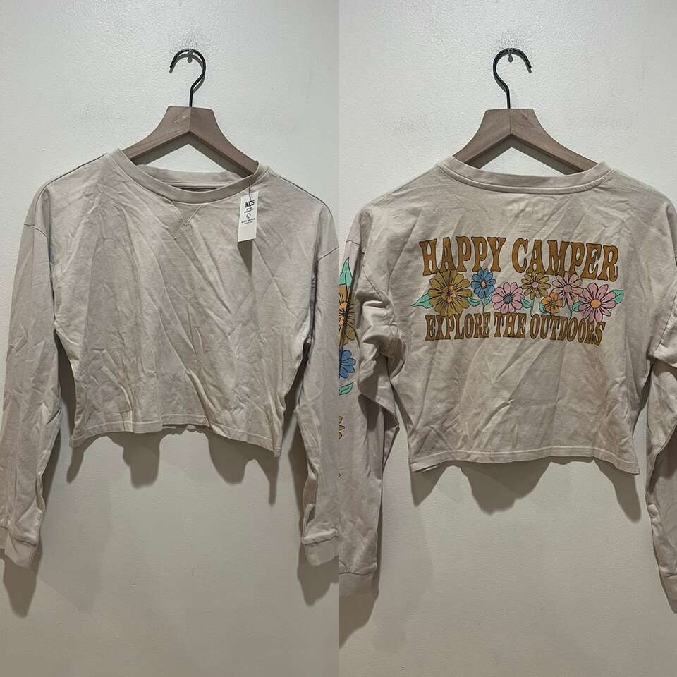 Cotton:On NWT Kids Beige Cropped Tee Shirt