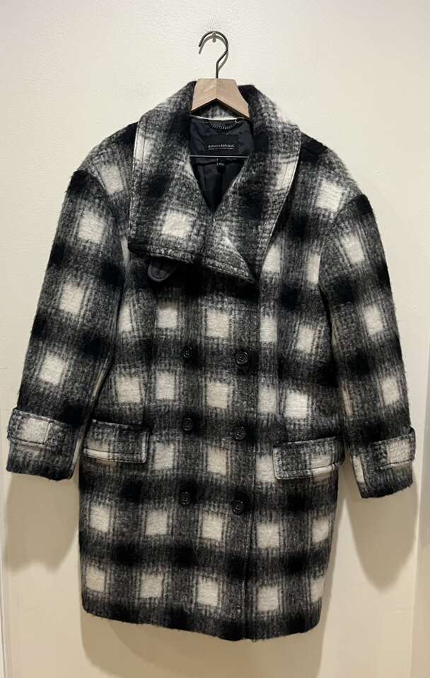 Banana Republic Black & White Italian Wool Coat
