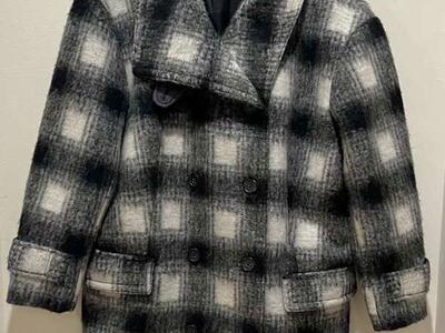 Banana Republic Black & White Italian Wool Coat