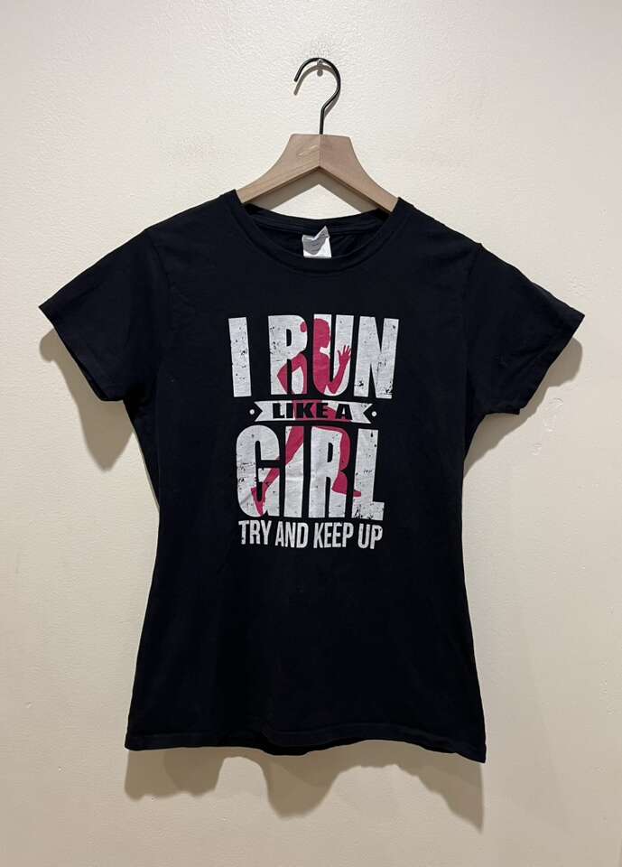 Run Like a Girl Black and Pink T-Shirt Size Small