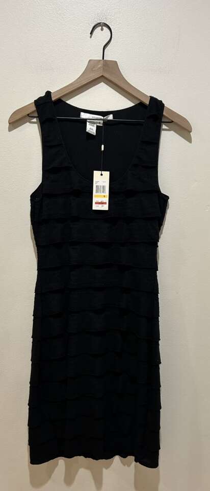 Studio M NWT Black Bodycon Ruffled Dress Small