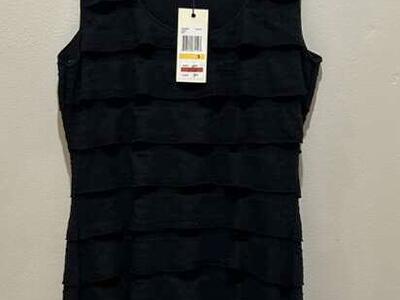 Studio M NWT Black Bodycon Ruffled Dress Small