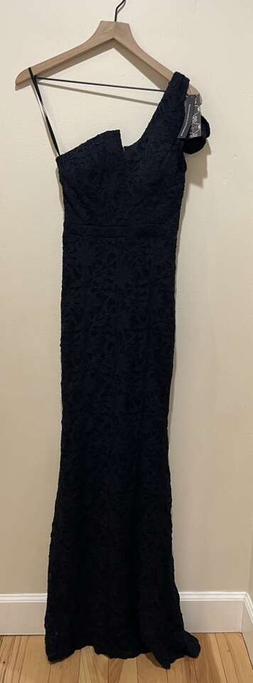 Aqua Brand NWT Navy Blue One Shoulder Formal Dress