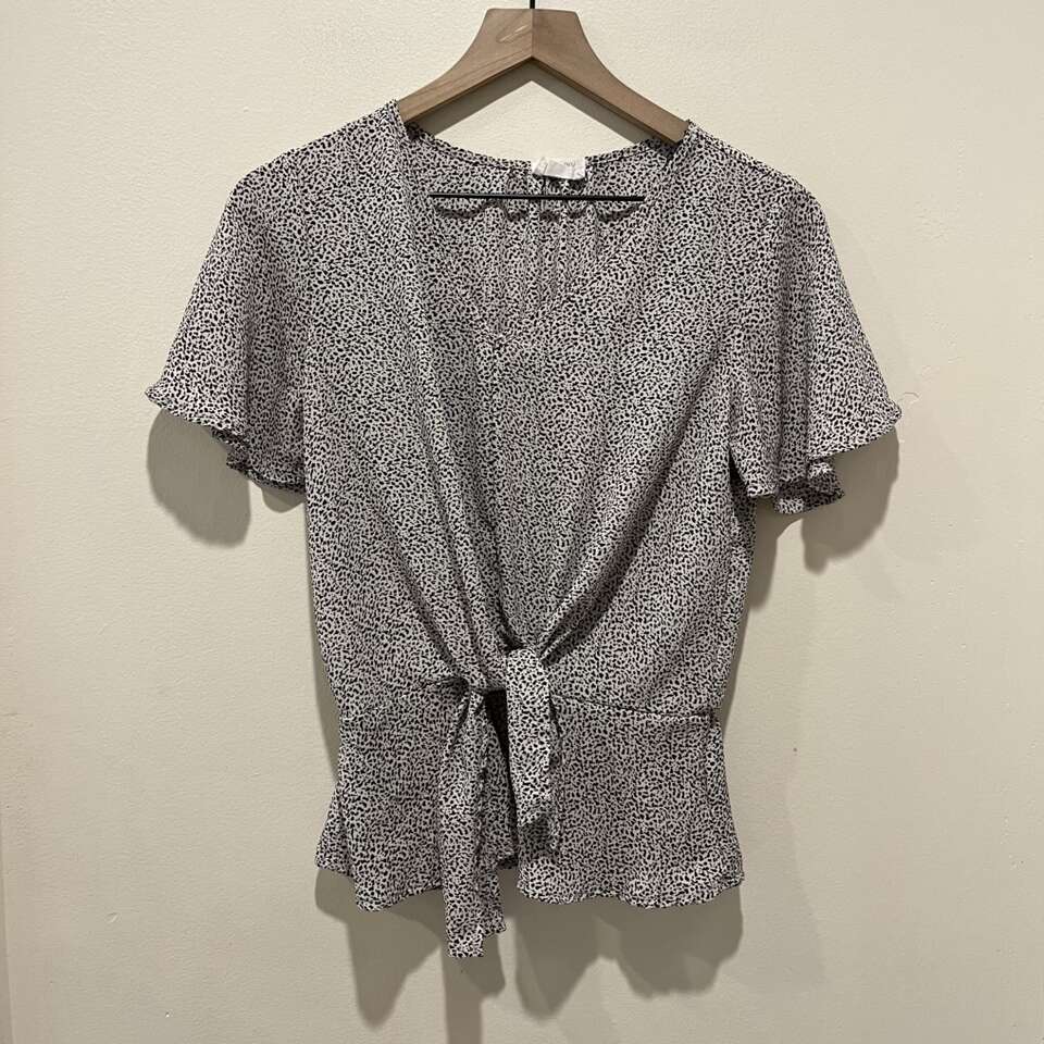 Sienna Sky Black and White Animal Print Blouse