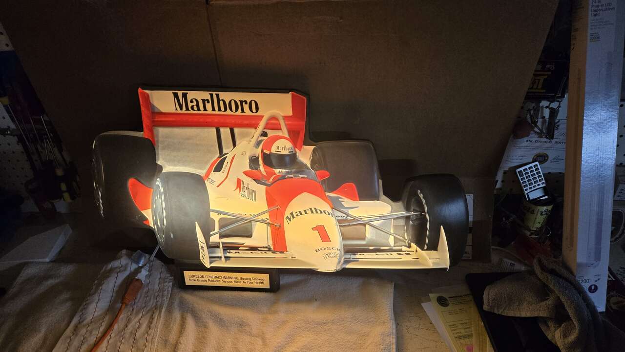 Marlboro, Indy Car, Lighted, Sign.